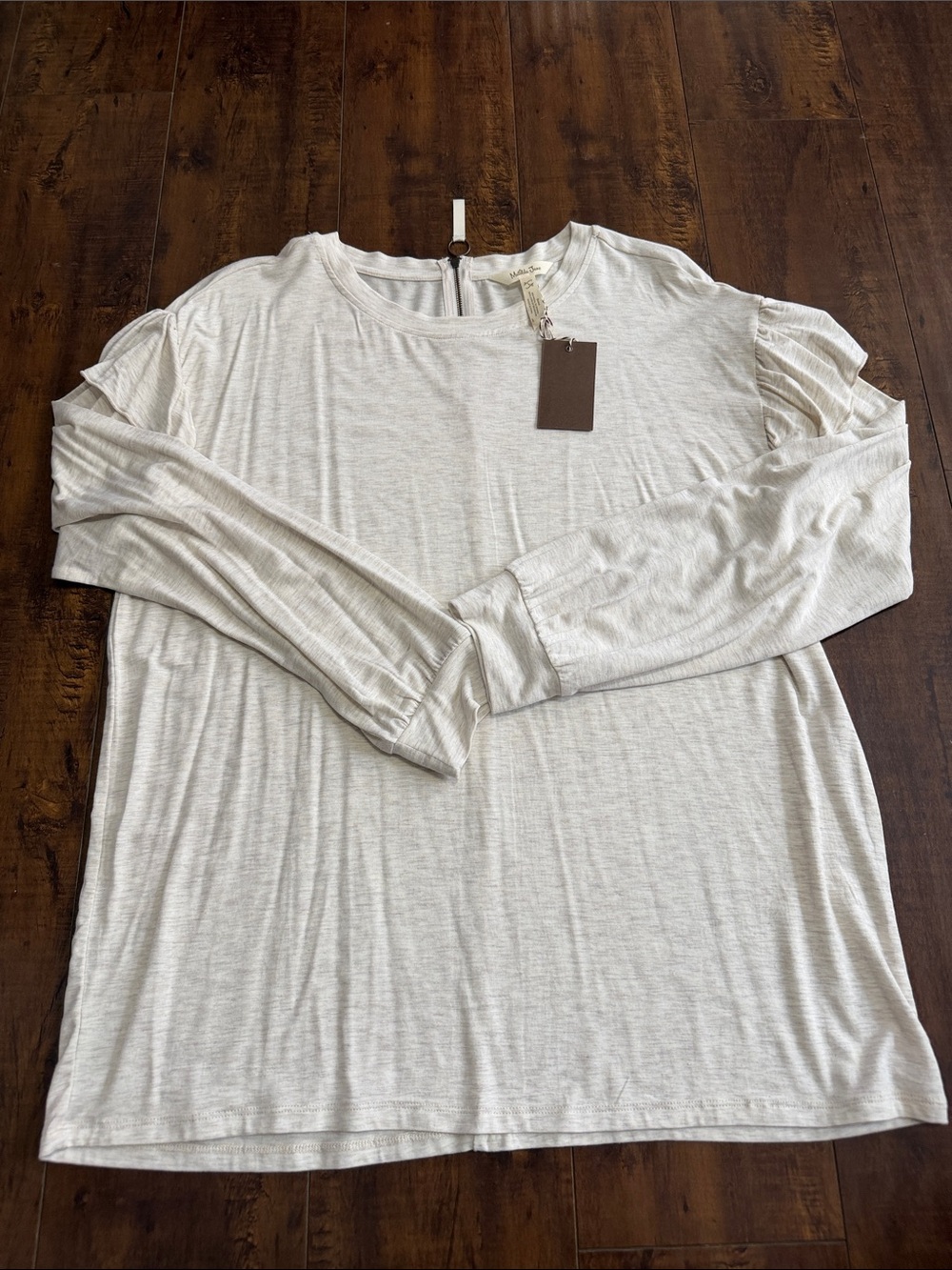 Matilda Jane Cream Ruffle Shoulder Long Sleeve Tee